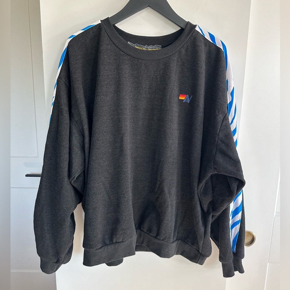 Aviator Nation Tiger Stripe Relaxed Fit Crew Sweatshirt Size XL Unisex